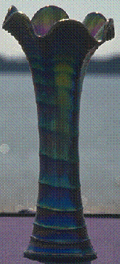 Carnival glass vase 