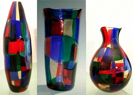 Venini glass vasi pezzati