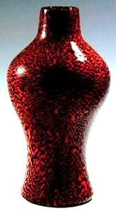 Venini glass red vase