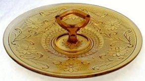 Indiana amber sandwich glass